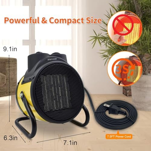Electric Patio Heater with Adjustable Thermostat and PTC Technology