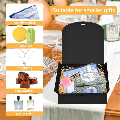 10 Pack Black Gift Boxes with Lids for Presents