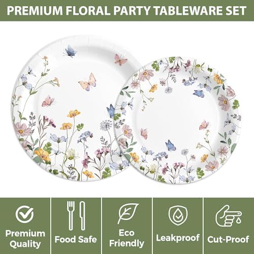 Audree 96 Pcs Wildflower Party Supplies Set