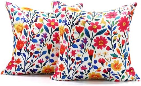 Floral Print Outdoor Pillow Covers Set of 2