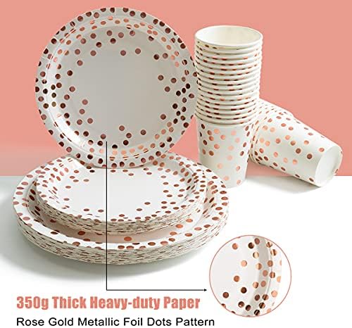HOMIX 175 Piece Rose Gold Party Set for 25 Guests