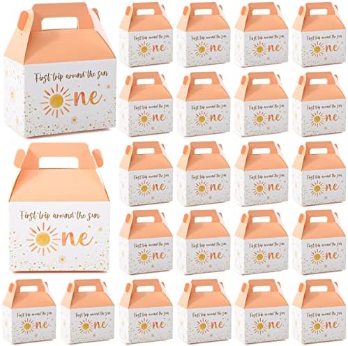 24 Piece First Birthday Treat Box Set with Handles