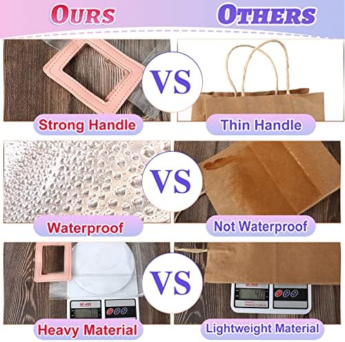 15 Pack Clear Gift Bags with Handles for Events