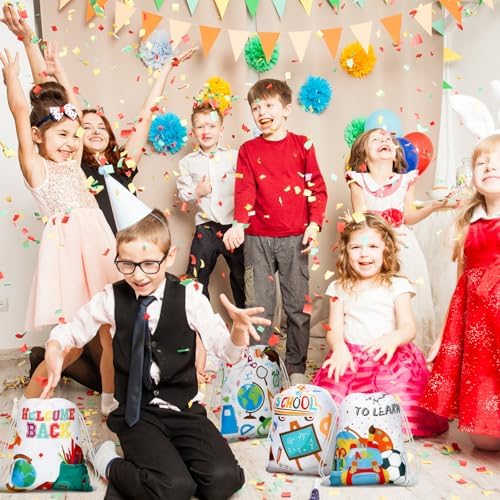 Woanger 30 Pcs Drawstring School Bags with Cute Patterns