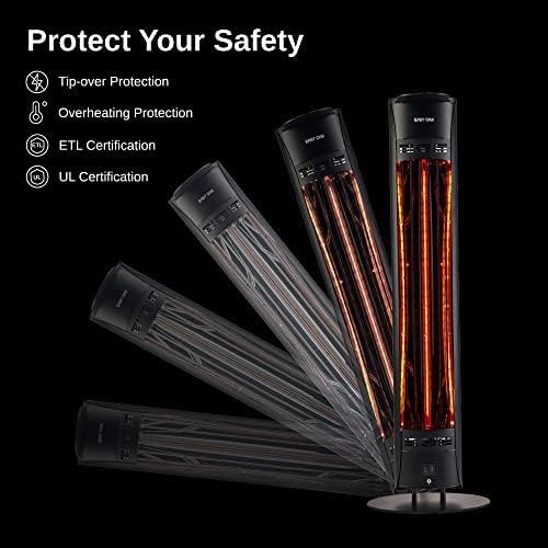 EAST OAK 1500W Electric Infrared Heater with Remote and 24H Timer