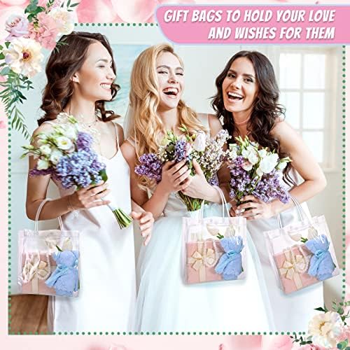 Saintrygo 80 Pcs Clear Plastic Gift Bags with Handles