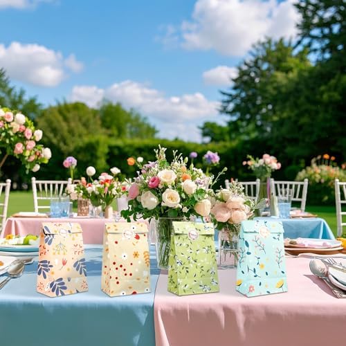 OurWarm 48Pcs Floral Gift Bags for Party Decorations