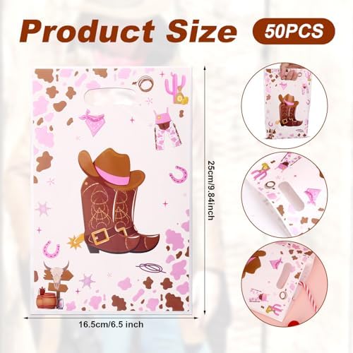 50pcs Cowboy Gift Bags Western Theme Party Favor Wraps