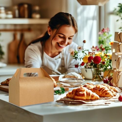 UnicoPak 30 Pcs Large Gable Gift Boxes with Handles
