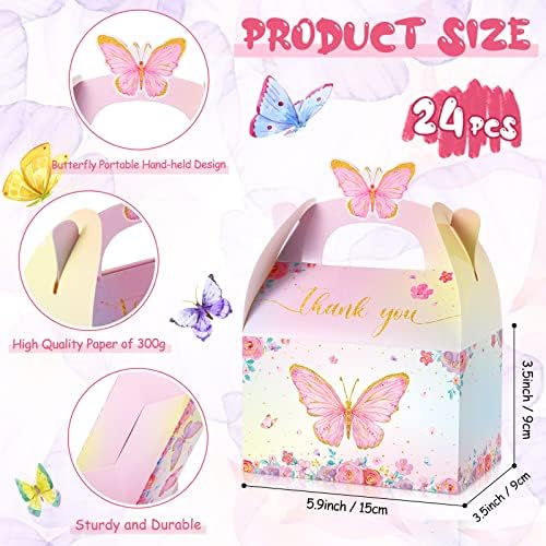 Nezyo 24 Pcs Butterfly Party Favor Treat Boxes