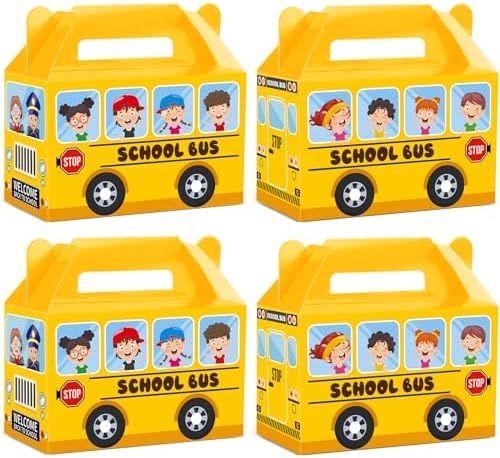 24Pcs School Bus Gift Boxes for Kids Party Favor