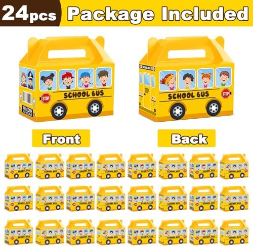 24Pcs School Bus Gift Boxes for Kids Party Favor