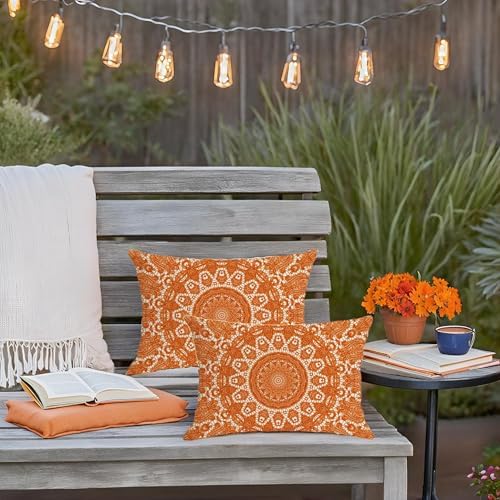 Jartinle Fall Orange Waterproof Pillow Covers 12x20