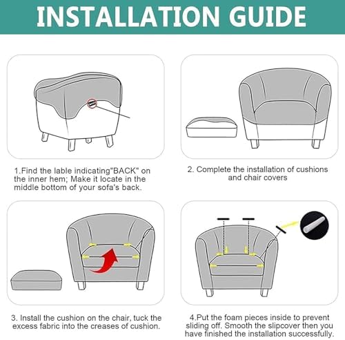 Velvet Club Chair Slipcover for High Stretch Furniture