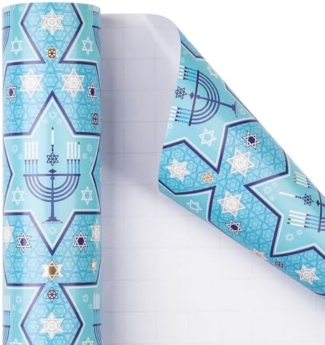 RUSPEPA Hanukkah Wrapping Paper Jumbo Roll 24x100ft