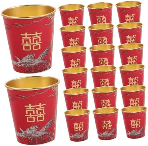 50pcs Gold Disposable Tea Cups for Bridal Shower and Wedding Reception