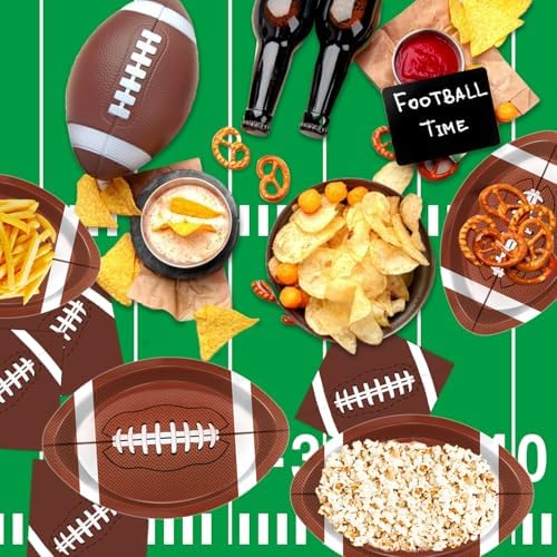 100 Pcs Football Shaped Disposable Paper Plates for Sports Events