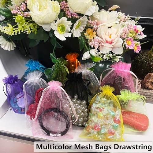 SIAGCRAW 100PCS Mixed Color Organza Bags 4x6 Inch
