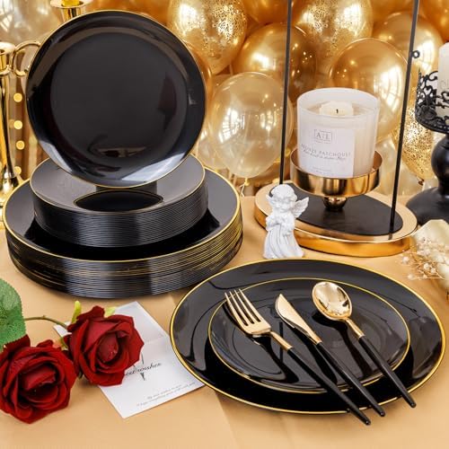 Supernal 102pcs Gold Plastic Cutlery Set