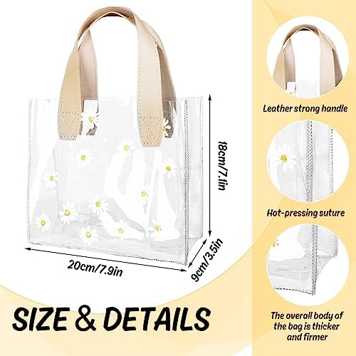 Whaline 12Pcs Clear PVC Gift Bags with Handle