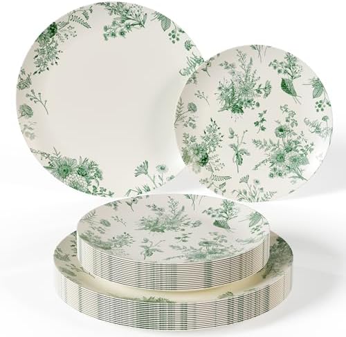 Trendables 80 Piece Plastic Disposable Plates Set