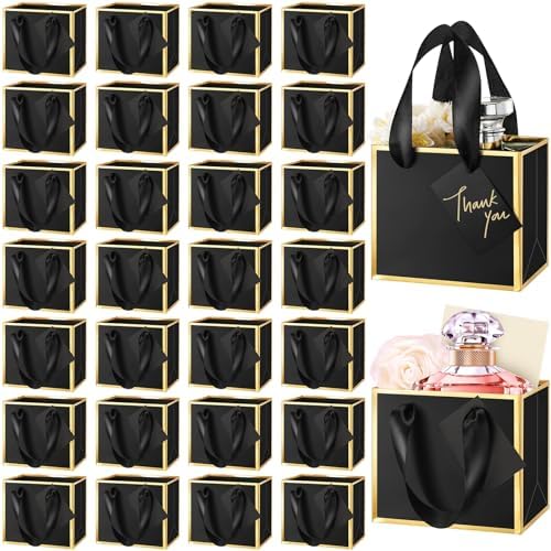 Yeaqee 50 Pcs Mini Metallic Foil Gift Bags with Handles