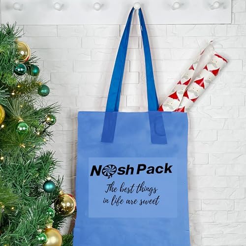 NOSH PACK 100 Blue Clear Tote Gift Bags with Handles
