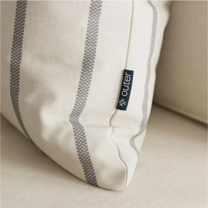 Outer Outdoor Throw Pillow Palisades Gray Stripe