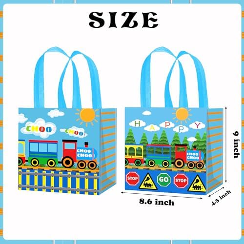 12PCS Train Theme Gift Bags with Handles