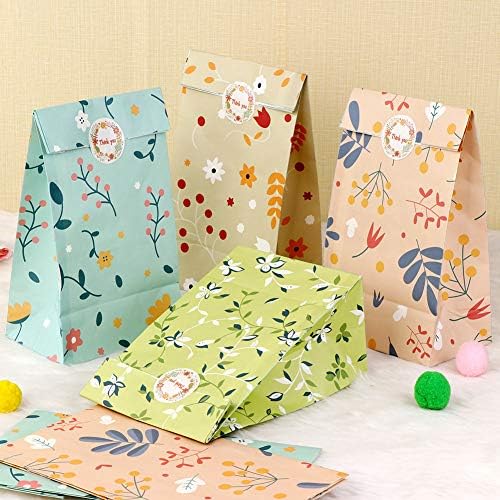 OurWarm 48Pcs Floral Gift Bags for Party Decorations