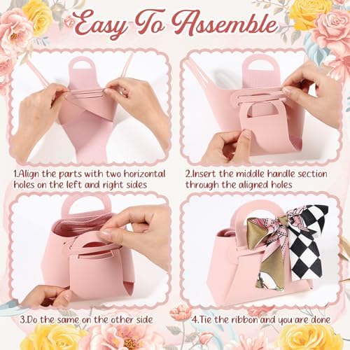 Abbylike 18 Pcs PU Leather Gift Bags with Handles