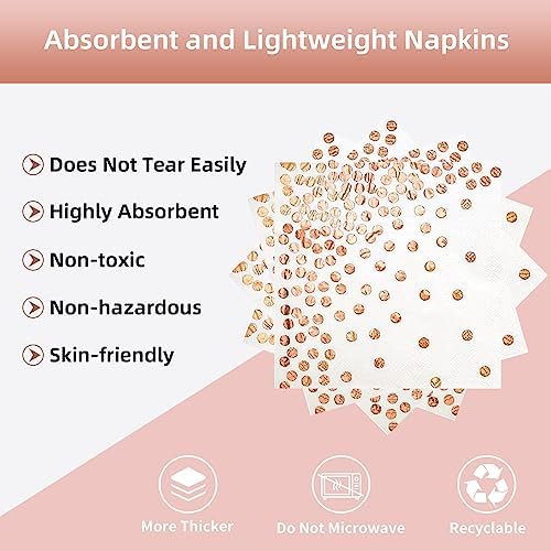 Rose Gold Paper Plates and Napkins Set - Serve 25