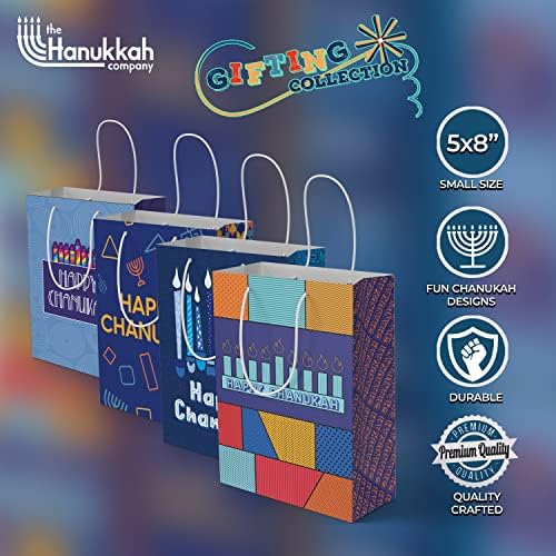 The Hanukkah Company Gift Bags - 4 Pack 5x8 Inch Blue