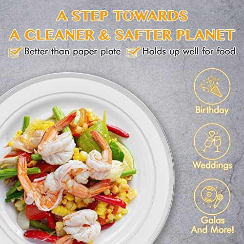 JollyPack 100 Piece Disposable Silver Plates Set