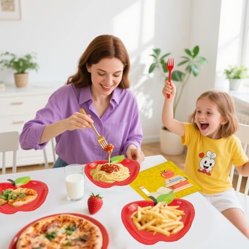 40 PCS Back to School Apple Plates and Napkins Set