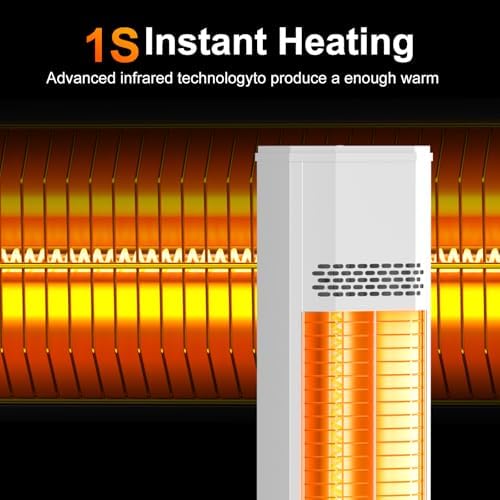 BIESQYA 1500W Infrared Patio Heater with Remote and 9 Heat Levels