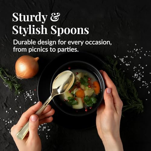 Prestee Gold Plastic Spoons 300 Pc Set