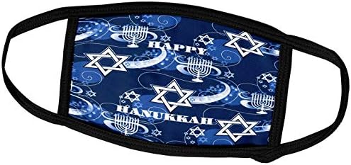 3dRose Face Mask Medium Happy Chanukah with Menorah and Star of David