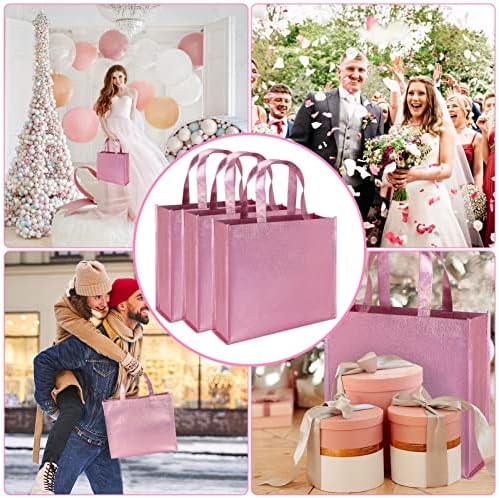 PHOGARY 12 Large Pink Gift Bags with Handles