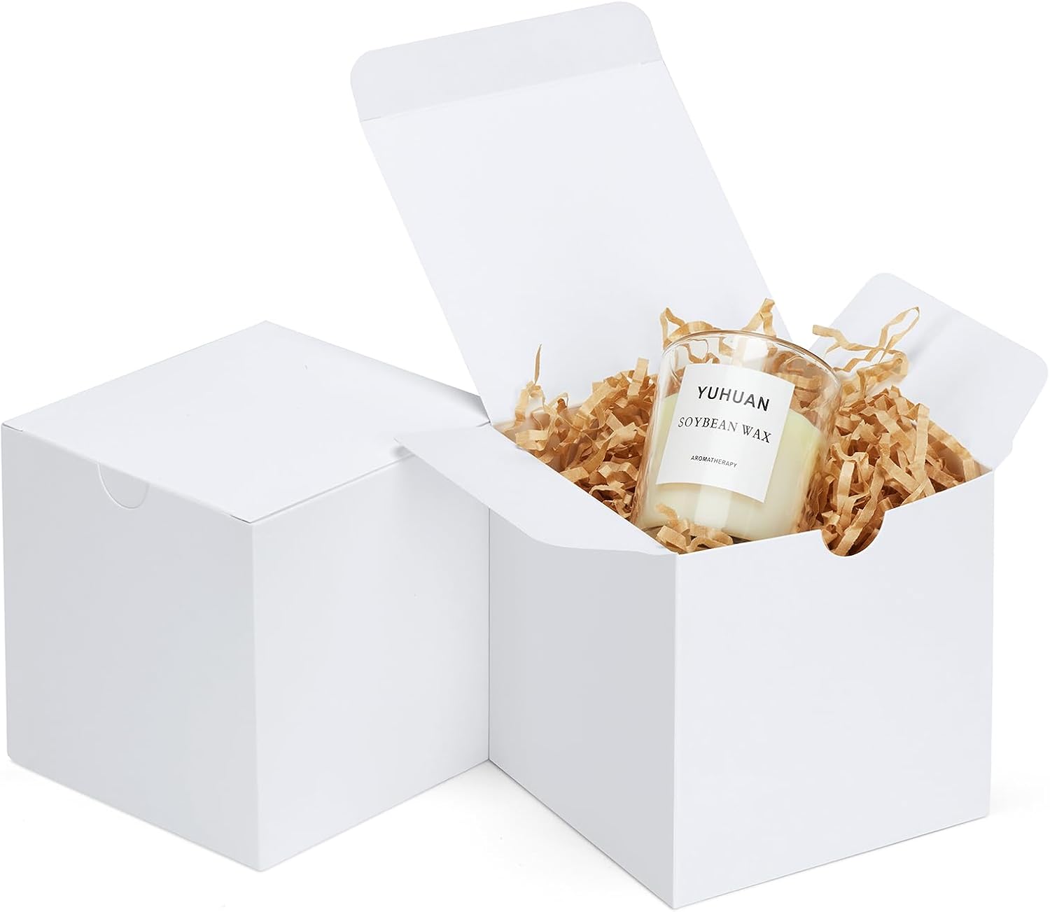 Eupako 4x4x4 White Kraft Gift Boxes 25 Pack
