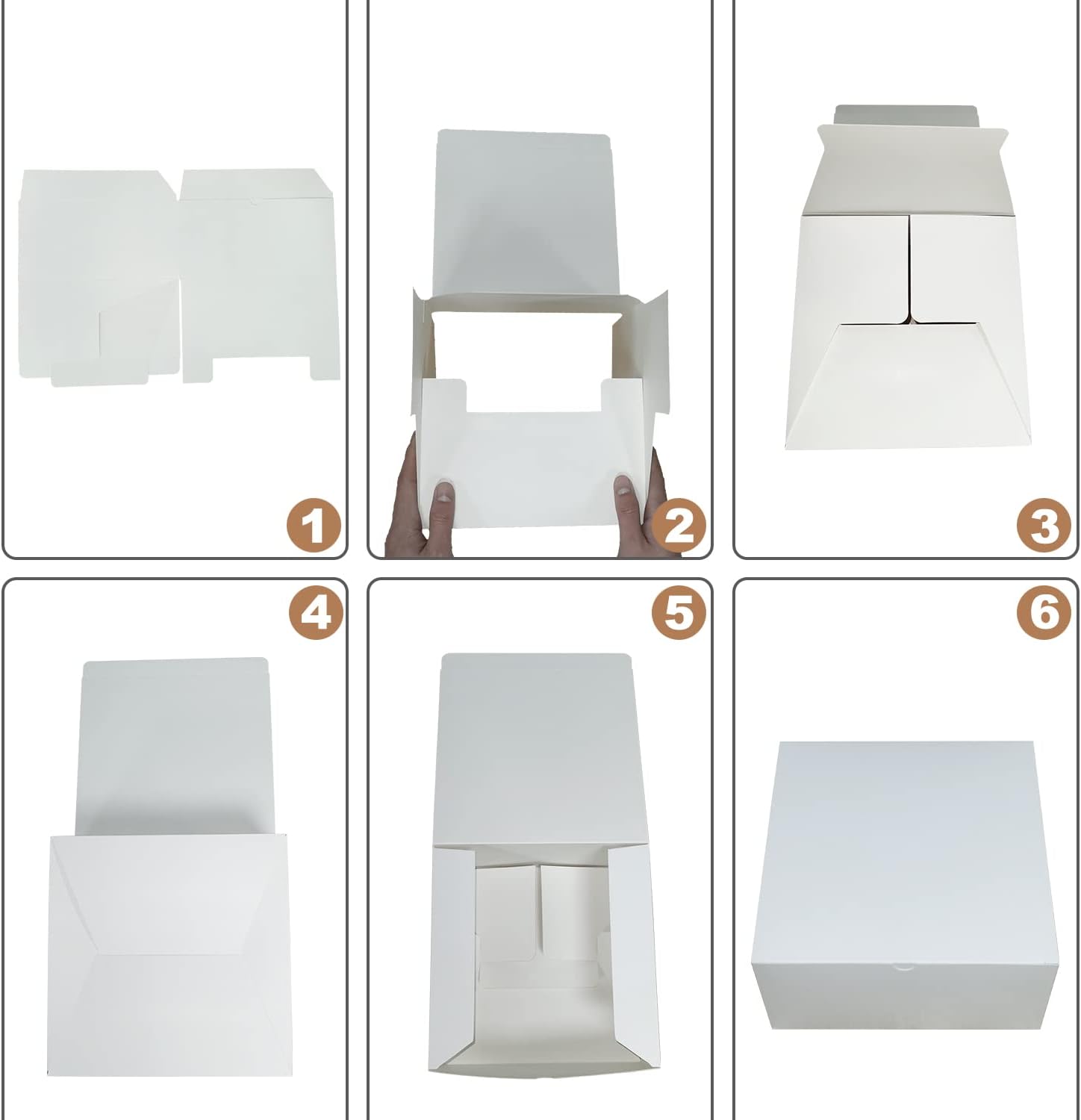 12 Pack White Gift Boxes 8x8x4 Inches for Occasions