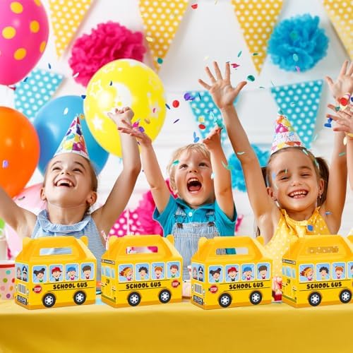 24Pcs School Bus Gift Boxes for Kids Party Favor