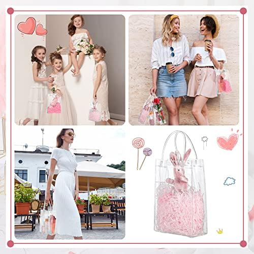 Clear PVC Gift Bags with Handles 25 Pack