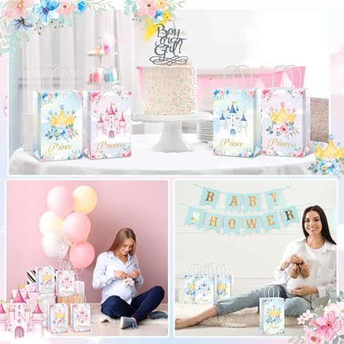 16Pcs Princess Prince Party Bags with Handles