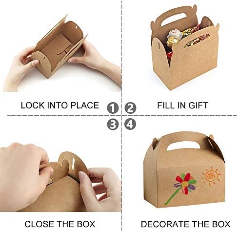 ValBox Treat Boxes 30 Pack Brown Kraft Gable Gift Boxes