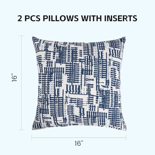 Outdoor Throw Pillows Set of 2 Waterproof 16x16 Inch