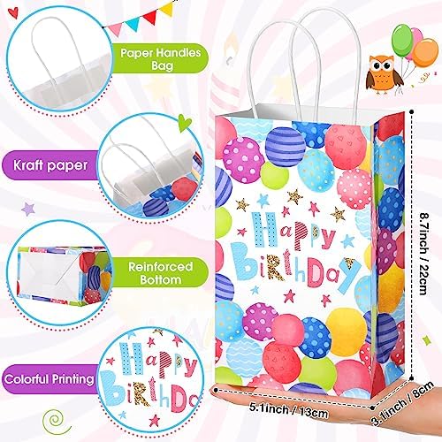 Fulmoon 36 Pcs Birthday Gift Bags with Handle