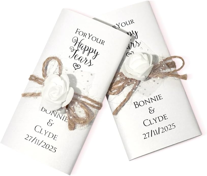 Callie Custom Wedding Tissues Pack with Names and Date