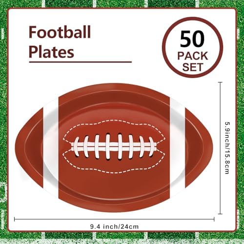 50Pcs Football Shaped Disposable Paper Plates
