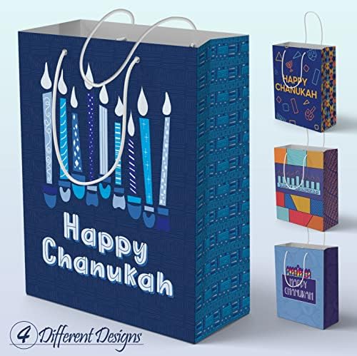 The Hanukkah Company Gift Bags - 4 Pack 5x8 Inch Blue
